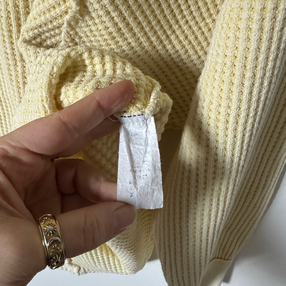 Bucketlist Waffle Knit Pullover Oversized Raw Hem Boho Top Size XL - Picture 8 of 8